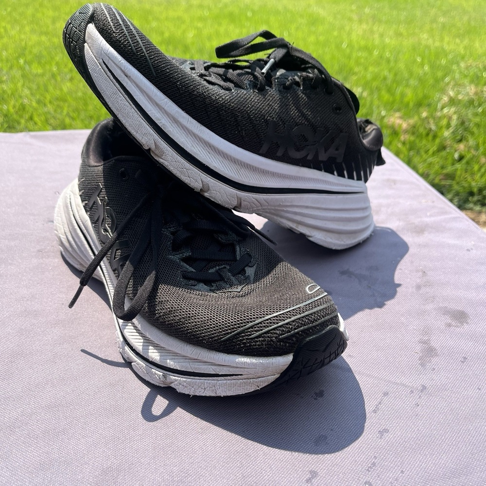Hoka One One Womens Bondi X Running Shoes 1113513 BWHT Womens Size 8B Mens 7